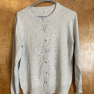 LIght gray button front cardigan